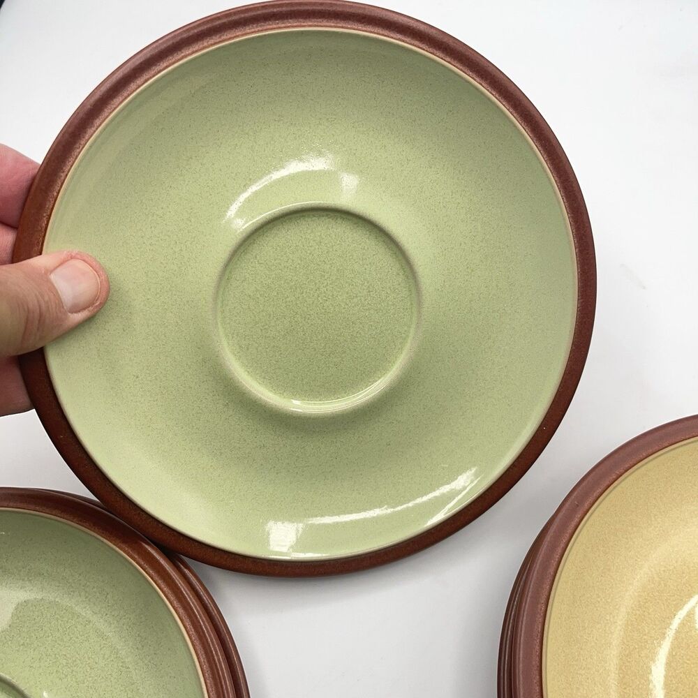 Denby Juice Yellow, Green And Blue Saucer Set for Breakfast Cup England Set Of 6 - Picture 11 of 11